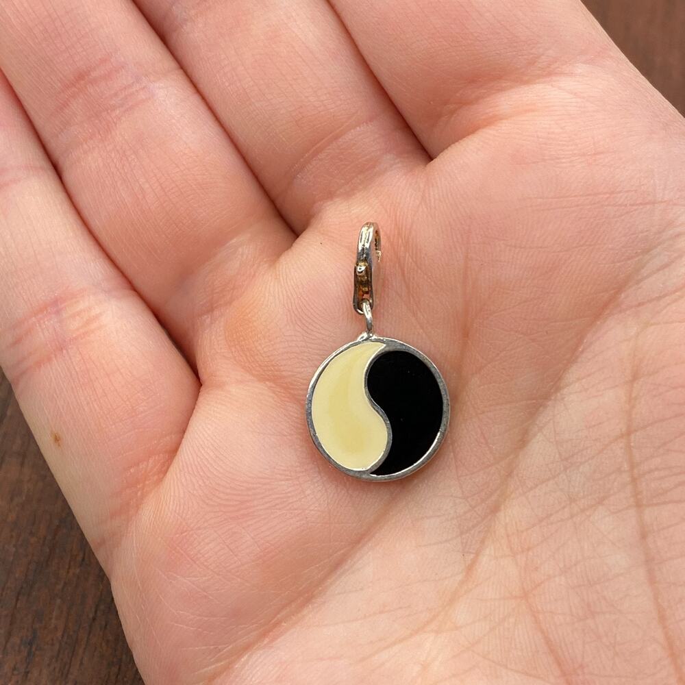 Vintage Thomas Sabo 925 Sterling Silver Enamel Yin Yang Chinese Pendant Charm